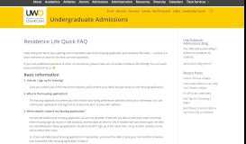 
							         Residence Life Quick FAQ - University of Wisconsin Oshkosh								  
							    