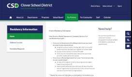 
							         Residency Information / Home - Clover School District								  
							    