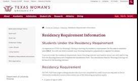 
							         Residency Requirement Information - Living on Campus - Texas ...								  
							    