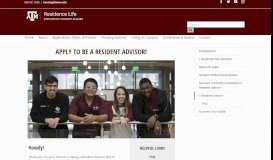 
							         Resident Advisor – Residence Life | Texas A&M University								  
							    
