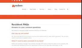 
							         Resident FAQ - Auben Realty, LLC								  
							    