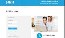 
							         Resident Login | Hub Realty								  
							    