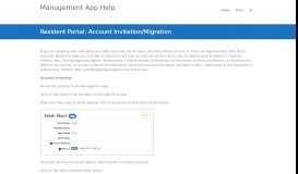 
							         Resident Portal: Account Invitation/Migration – Management App Help								  
							    