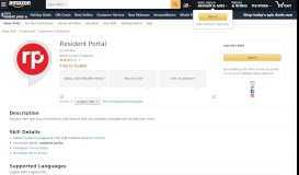 
							         Resident Portal: Alexa Skills - Amazon.com								  
							    