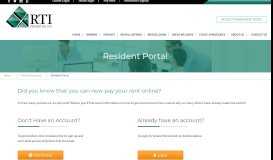 
							         Resident Portal - Pay Bills, View Payment History | RTI Properties								  
							    