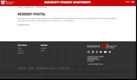 
							         Resident Portal - University Student Apartments - The University of Utah								  
							    
