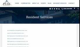 
							         Resident Services for Peak Management Residents								  
							    