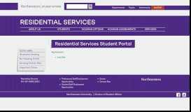 
							         Residential Services Student Portal : | Northwestern Student Affairs								  
							    