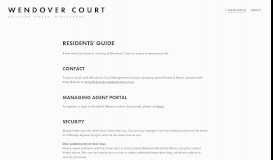 
							         RESIDENTS' GUIDE — Wendover Court								  
							    