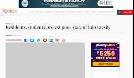 
							         Residents, students protest poor state of Edo varsity – Punch ...								  
							    