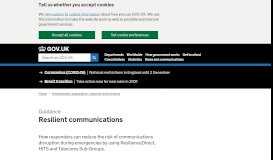 
							         Resilient communications - GOV.UK								  
							    