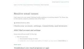 
							         Resolve Email Issues - Email Support - AT&T								  
							    