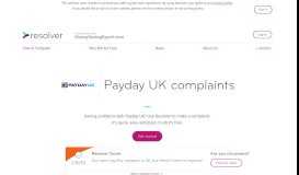 
							         Resolve your Payday UK Complaints for free | Resolver								  
							    