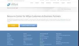 
							         Resource Center Login | MISys Manufacturing Software								  
							    