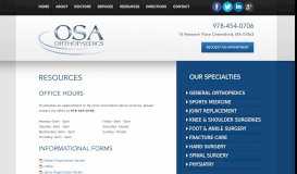 
							         Resources Chelmsford MA - Orthopaedic Surgical Associates								  
							    