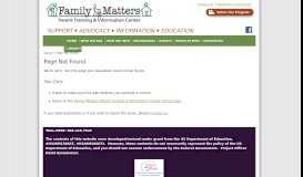 
							         Resources - Family Matters Parent Training and Information Center								  
							    