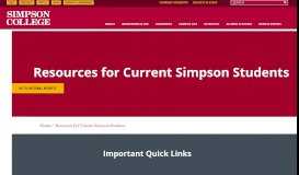 
							         Resources for Current Simpson Students | Simpson College								  
							    