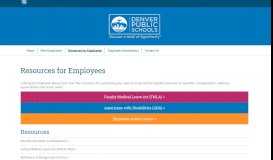 
							         Resources for Employees - Human Resources - Denver Public Schools								  
							    