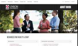 
							         Resources for Faculty & Staff | Union University, a Christian College in ...								  
							    