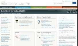 
							         Resources for Genealogists and Family Historians | National Archives								  
							    