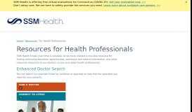 
							         Resources for Health Professionals | SSM Health								  
							    