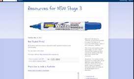 
							         Resources for NSW Stage 3: May 2011								  
							    