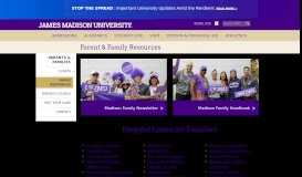 
							         Resources for Parents & Families - James Madison University								  
							    