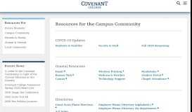 
							         Resources for the Campus Community | Covenant College								  
							    