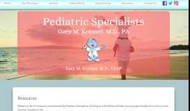 
							         Resources - Pediatric SpecialistsPediatric Specialists								  
							    