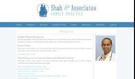 
							         Resources | Shah and Associates Family Practice								  
							    