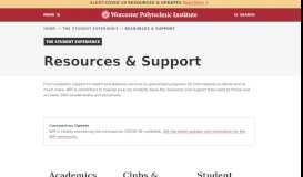 
							         Resources & Support | The Student Experience | WPI								  
							    