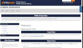 
							         Resources & Tools - Physicians - HSL at University of Virginia-Claude ...								  
							    