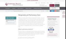 
							         Respiratory and Pulmonary Care - Care & Treatment - Stamford Health								  
							    