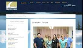 
							         Respiratory Therapy - Houlton Regional Hospital								  
							    