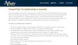 
							         Responsibility - Welcome to Affinity Gaming								  
							    