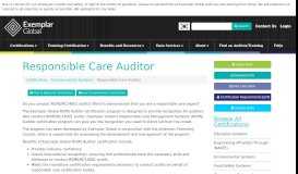 
							         Responsible Care Auditor | Exemplar Global								  
							    