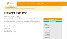 
							         Restaurant lunch offers (menuemix) - TYPO3 Extension Repository								  
							    