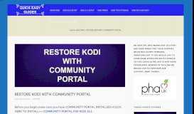 
							         RESTORE KODI WITH COMMUNITY PORTAL - - KOD1HELP.COM								  
							    