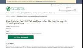 
							         Results from the 2016 Fall Walleye Index Netting Surveys in ...								  
							    