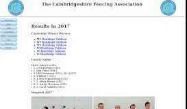 
							         Results In 2017 - The Cambridgeshire Fencing Association								  
							    