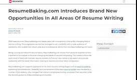 
							         ResumeBaking.com Introduces Brand New Opportunities In ...								  
							    
