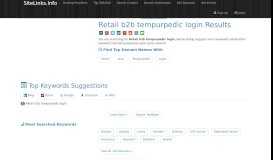 
							         Retail b2b tempurpedic login Results For Websites Listing								  
							    