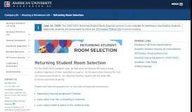 
							         Returning Room Selection | Housing ... - American University								  
							    