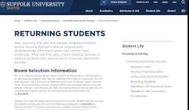 
							         Returning Student Housing Interest Form - Suffolk University								  
							    
