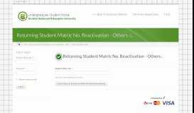 
							         Returning Student Matric No. Reactivation - Others ::. | Undergraduate ...								  
							    