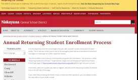 
							         Returning Student Registration FAQs | Niskayuna Central School District								  
							    