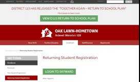 
							         Returning Student Registration - Oak Lawn - Hometown School ...								  
							    
