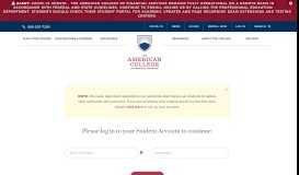 
							         Returning Student / Unify - Login form | The American College ...								  
							    