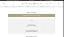 
							         Returns Information | Simply Beach UK								  
							    