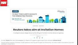 
							         Reuters takes aim at Invitation Homes | 2018-07-30 | HousingWire								  
							    